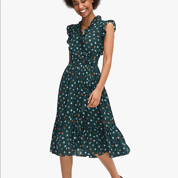 kate spade Dresses & Skirts - Kate Spade Blackberry Berry Ruffle Wrap Drass